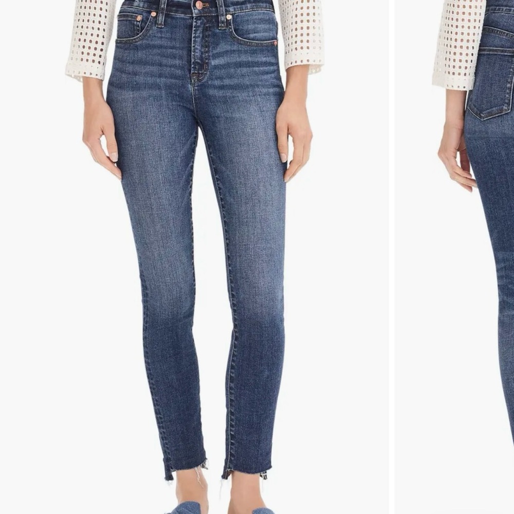 J. Crew 9-Inch Toothpick High Waist Step Hem Jeans in Vintage Indigo